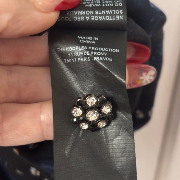 The Kooples Paris silk Floral V-Neck Dress Medium - Picture 5 of 7